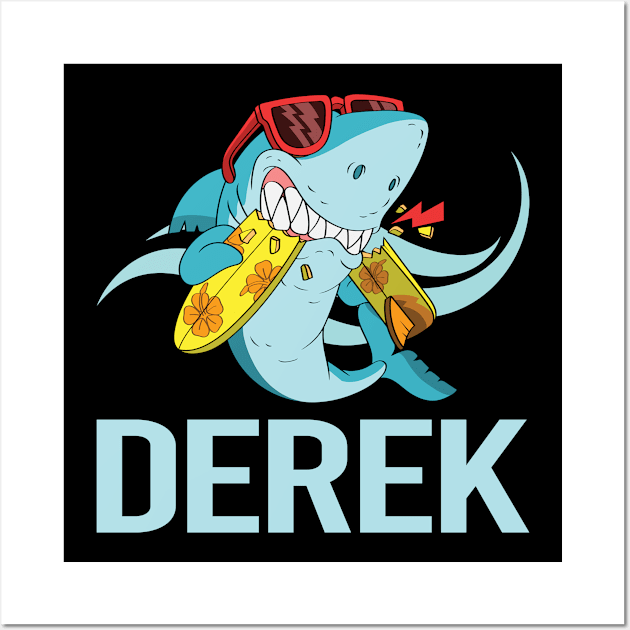 Funny Shark - Derek Name Wall Art by Atlas Skate